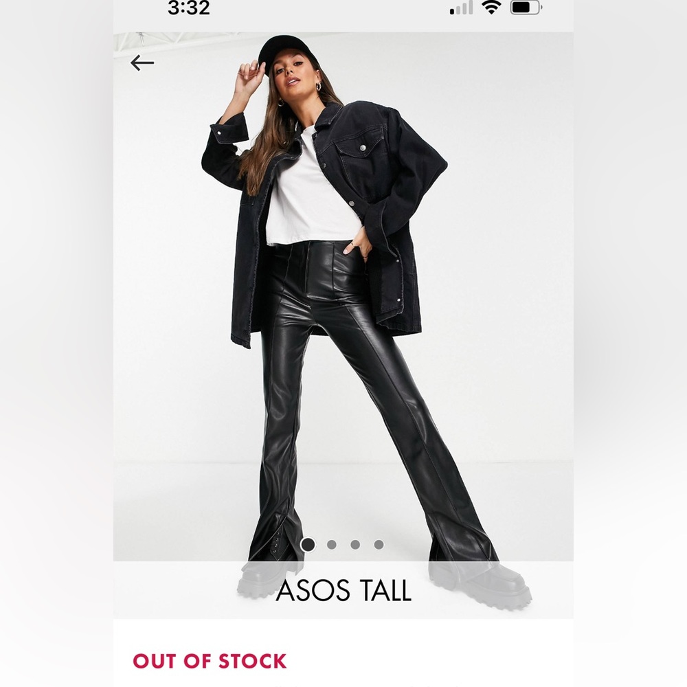 ASOS Tall Denim Oversized Shacket in Washed Black.